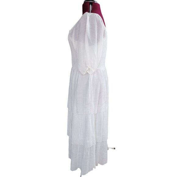 J Gee White Ruffled Peasant's Dress (Size 3X) - Picture 3 of 9